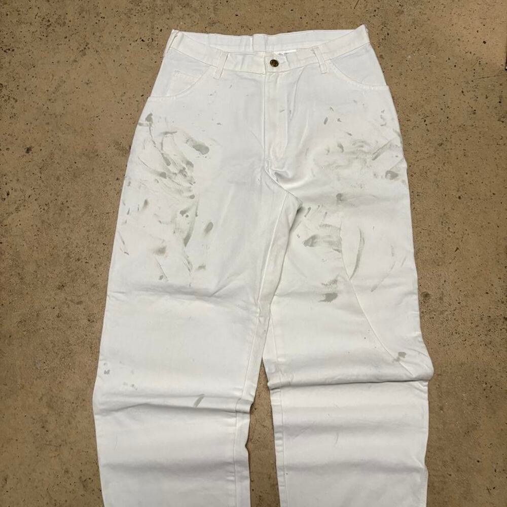 Vintage 90s White Benjamin Moore baggy carpenter pants